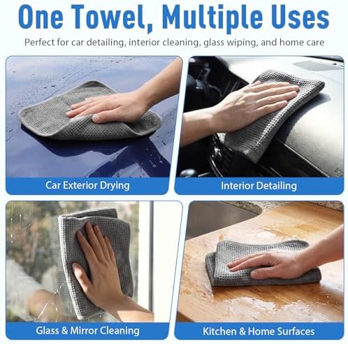 Shimeyao 30 Pcs 12"x12" Waffle Weave Microfiber Towels Lint Free Rags - Image 6
