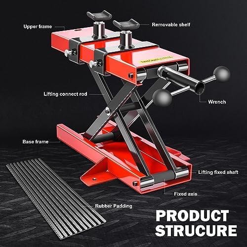 DNA Motoring Steel Motorcycle ATV Scissor Lift Jack Hoist Stand - Image 2