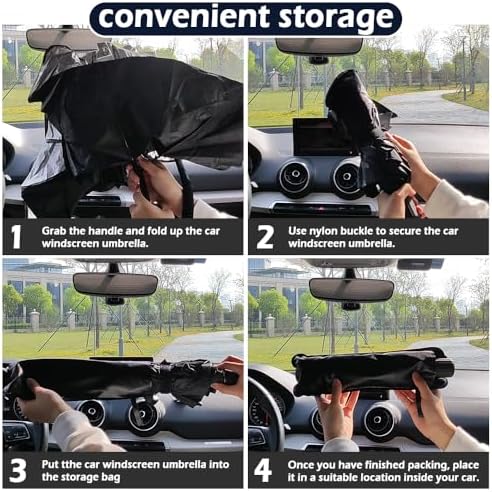 Car Windshield Sun Shade, Foldable Car Shade Umbrella - Image 6