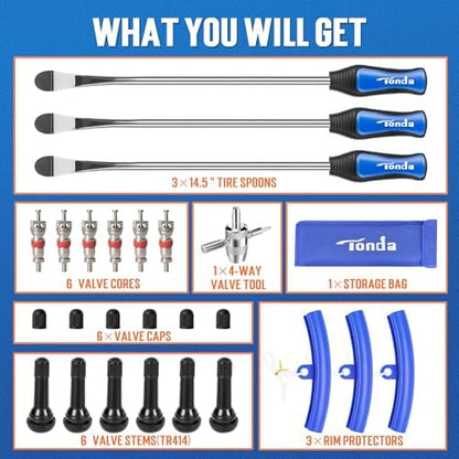 TONDA Tire Spoons, Motorcycle Tire Changing Kit, 14.5 in Tire Levers - Image 5