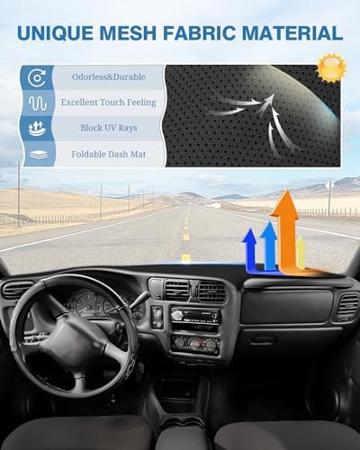 FIILINES Dash Cover for 1998-2005 Chevy Blazer, 1998-2004 Chevrolet S10/GMC - Image 5