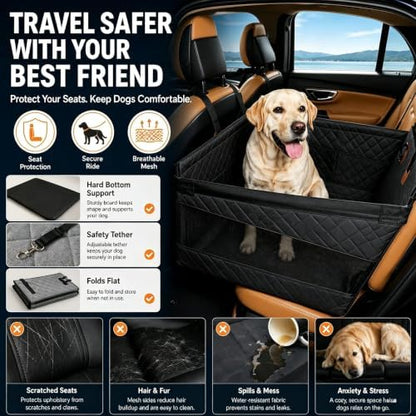 Pet Car Seat Cover, Rear Seat Dog Cover, seat Cover/Waterproof/pet Hammock - Image 2