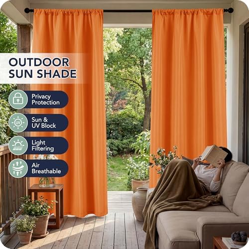 Outdoor Curtains for Patio Waterproof, 8 Panels, Rod Pocket - Image 3