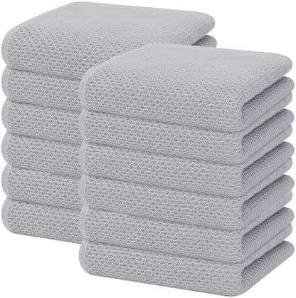 Homaxy 100% Cotton Waffle Weave Kitchen Dish Towels 12-Pack, Light Gray by Homaxy