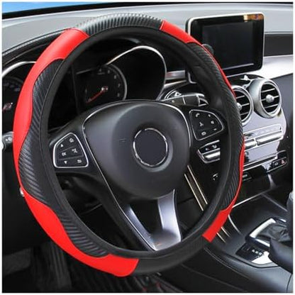 Osilly 15 Inch Carbon Fiber PU Leather Steering Wheel Cover by Osilly