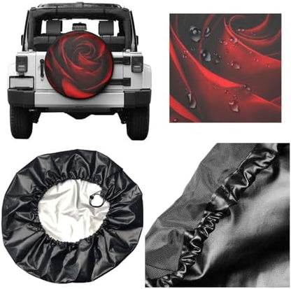 Spare Tire Cover，Rose Camper Spare Tire Cover Waterproof Sun Protection - Image 5