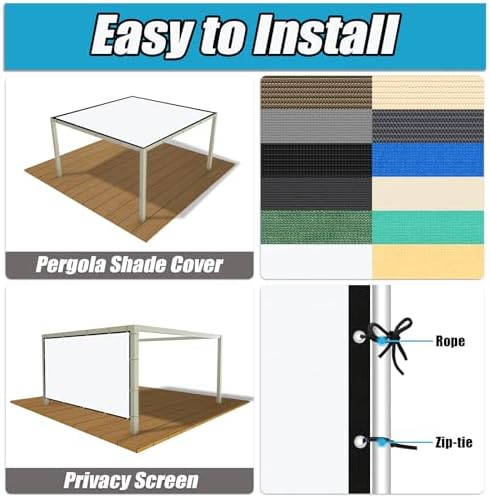 Amagenix 90% Pergola Shade Cover 7' X 10' Sun Shade Cloth - Image 3