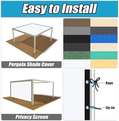 Amagenix 90% Pergola Shade Cover 4' X 5' Sun Shade Cloth - Image 3