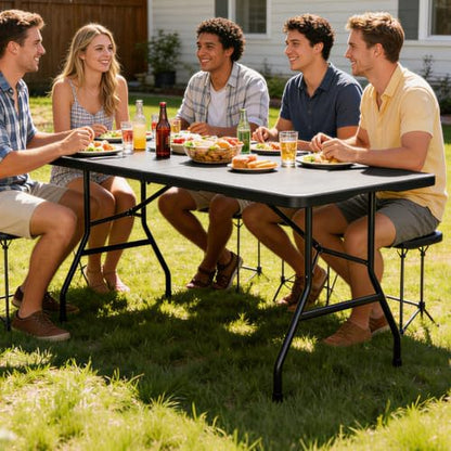 Lakhow 6FT Folding Table, Fold in Half Heavy Duty Plastic Utility Table - Image 2