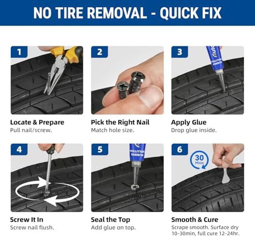 AUTOWN 47PCS Tire Repair Rubber Nail Kit - Image 5