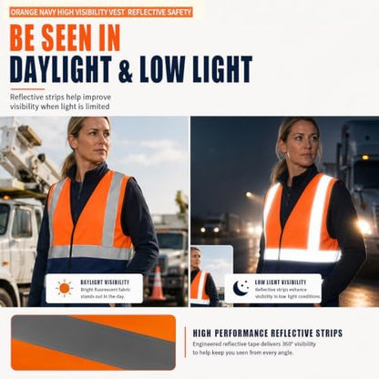 AYKRM 12 colour High visibility viz vest hi vis viz reflective work - Image 3