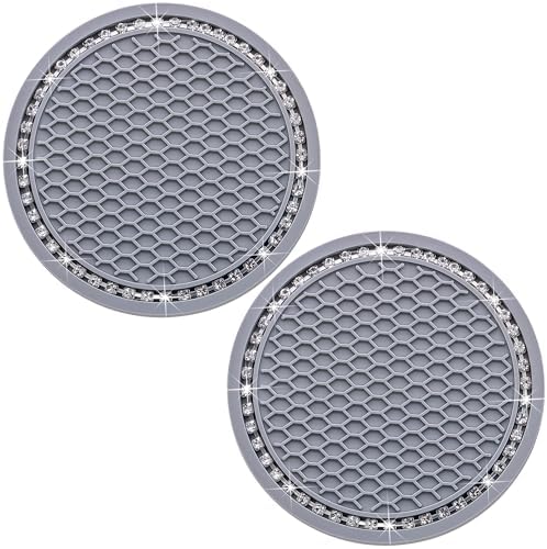 2PCS Bling Cup Holder Coaster, 2.75 Inch Auto Car Cup Holder Insert Coasters by MEAJOO