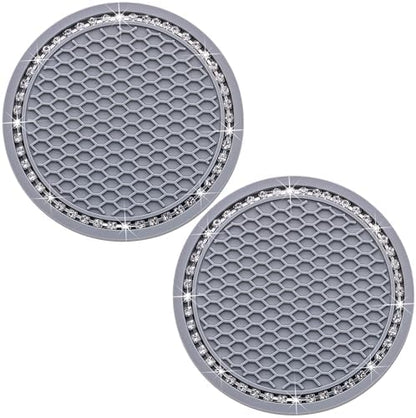 2PCS Bling Cup Holder Coaster, 2.75 Inch Auto Car Cup Holder Insert Coasters by MEAJOO