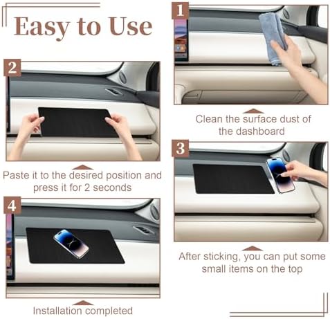 ecocstm Dash Mat for Car, 10.8" x 6.4" Anti Slip Dashboards Mat - Image 6