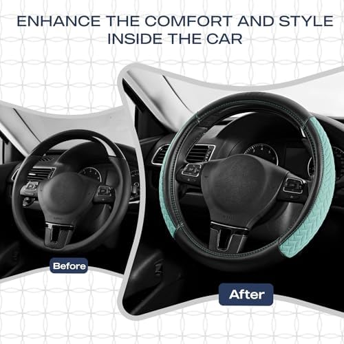 Skechers Steering Wheel Cover, Max Cushioning Leather Steering Wheel Cover - Image 6