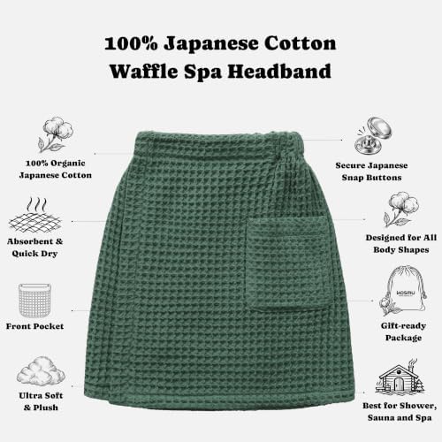 Luxury Organic Japanese Cotton Waffle Body Towel Wrap - Image 2
