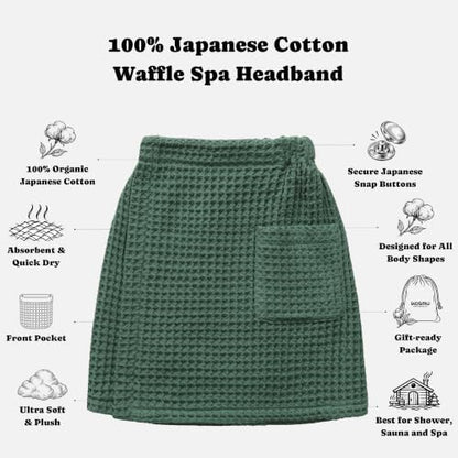 Luxury Organic Japanese Cotton Waffle Body Towel Wrap - Image 2