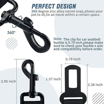 COOYOO Dog Seat Belt, 3 Piece Set Retractable Dog Car Adjustable Seatbelts - Image 6