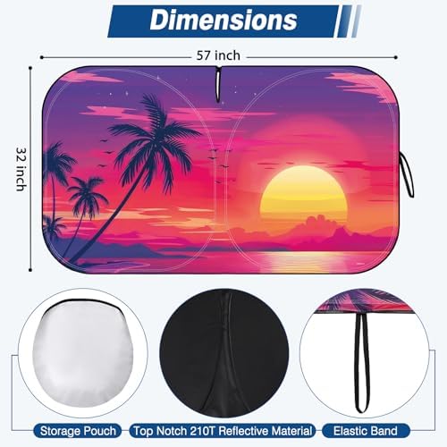 Car Windshield Sun Shade Reflective UV Foldable Front Sunshade - Image 2