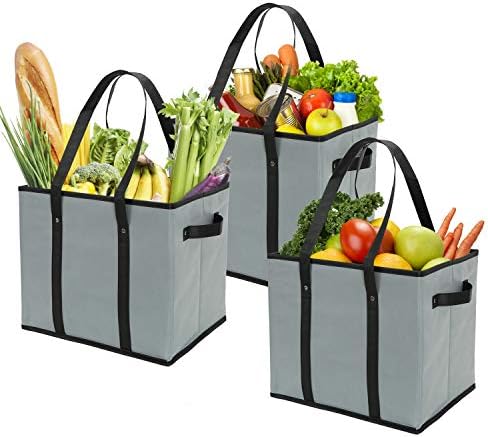 Foraineam Reusable Grocery Bags Set Durable Heavy Duty Tote Bag Collapsible by Foraineam
