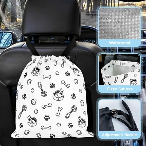 Cute Dog Toy Paw Prints Car Trash Bag - Image 3