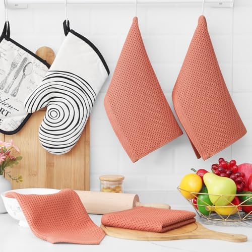 Homaxy 100% Cotton Waffle Weave Kitchen Dish Cloths 6-Pack - Image 6