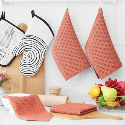 Homaxy 100% Cotton Waffle Weave Kitchen Dish Cloths 12-Pack - Image 6