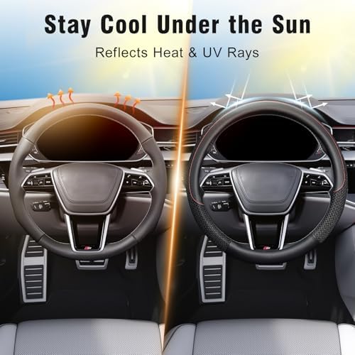 KAFEEK 16 inch Steering Wheel Cover, Microfiber Leather - Image 4