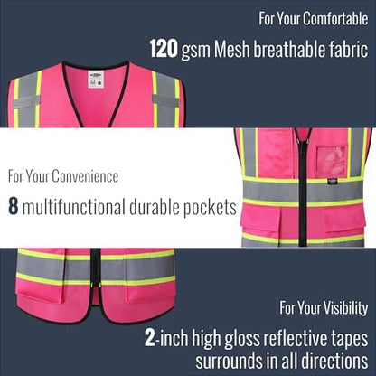 JKSafety Safety Vest for men women Hi Vis Vest - Image 4