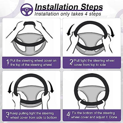 Alpmosn Elastic Stretch Steering Wheel Cover, Universal Interior Accessories - Image 4