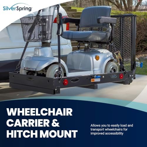 Silver Spring Folding Steel Wheelchair Scooter Carrier, 500 lb, 59 in Ramp - Image 2