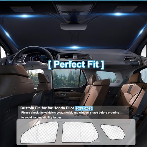 KMF 8pcs Thicken Sun Shades for Honda Pilot 2025 2026 Accessories, Full Car - Image 5