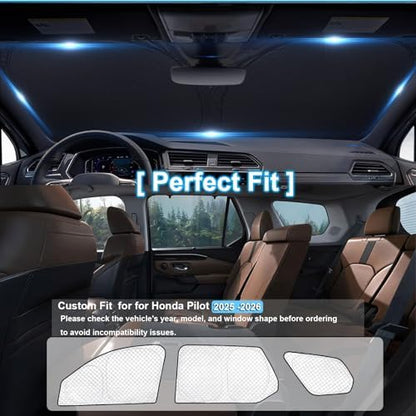 KMF 8pcs Thicken Sun Shades for Honda Pilot 2025 2026 Accessories, Full Car - Image 5