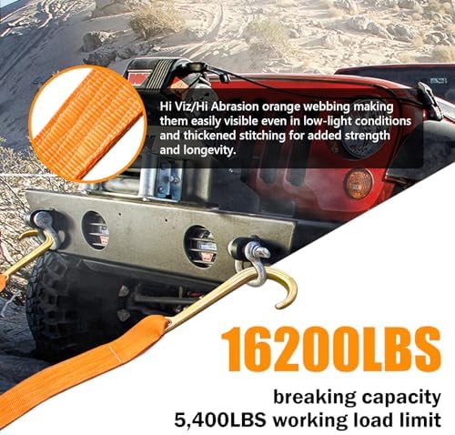 3" x 24" Recovery Tow V-Straps V Bridle w/15 J Hooks 5400LBS - Image 4