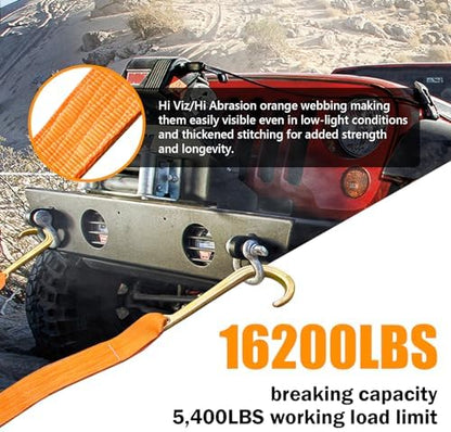 3" x 24" Recovery Tow V-Straps V Bridle w/15 J Hooks 5400LBS - Image 4