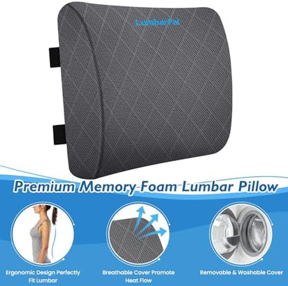 Lumbar Support Pillow for Office Chair, Back Support, Memory Foam - Image 3
