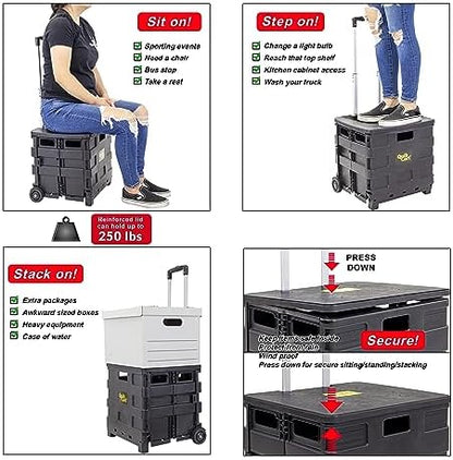 dbest Products Quik Cart Sport Collapsible Rolling Crate on Wheels - Image 3