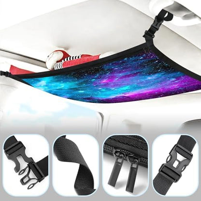 Galaxy Car Storage Mesh Organizer Ceiling Cargo Net Double-Layer Adjustable - Image 6