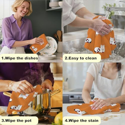 Cartoon Cat Kitchen Towel, Cute Cat Lover Gifts - Image 6