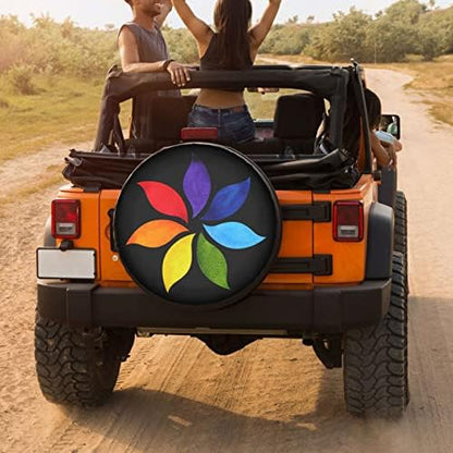 Color Chakra Mandala Spare Tire Cover Wheel Tire Cover Fit Trailer, SUV and - Image 4