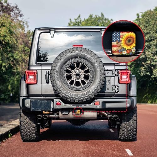 2 Inch Sunflower American Flag Trailer Hitch Cover Rubber Receiver Tube Plug Cap - Image 6
