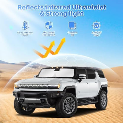 Canvcle Window Shades for 2022-2026 GMC Hummer EV Pickup Accessories Windshield - Image 2