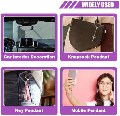smilfuy 2PCS Car Rosary for Rearview Mirror - Image 4