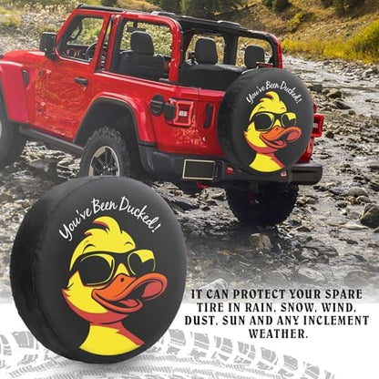 OYIXIO Waterproof PU Leather Spare Tire Cover，17" Duck Tire Cover - Image 3