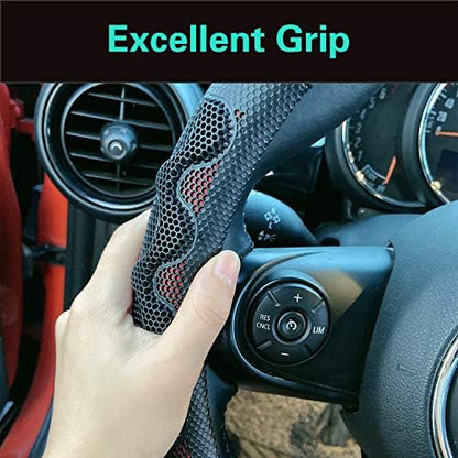 PINCTROT D Shaped Steering Wheel Cover Great Grip 14.5-15 Inch - Image 4