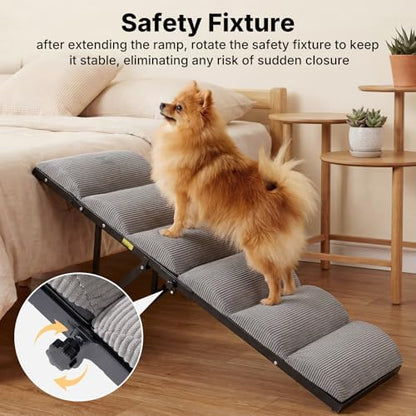 Veehoo Foldable Dog Ramp for Bed Couch Large Dogs, Adjustable 12-20'' High - Image 2