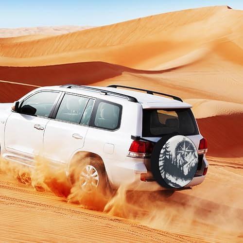 Mountains with A Compass Camping Spare Tire Cover Mountain Compass Nature - Image 3