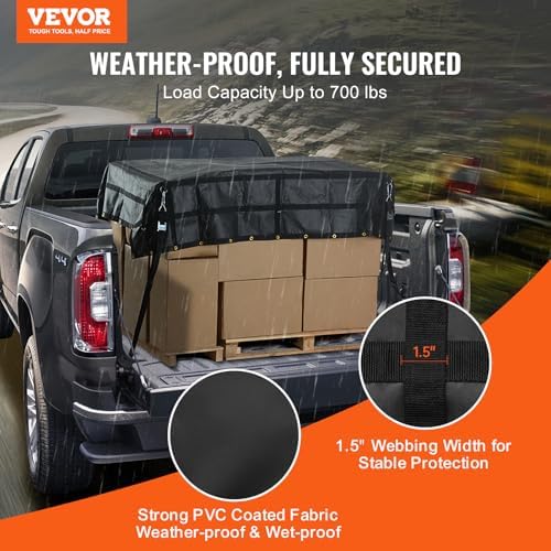 VEVOR Waterproof Cargo Net, 96 in x 81 in, Heavy Duty Truck Cargo Net- 700lbs - Image 2