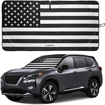 American Flag Windshield Sun Shade, High-Resolution Car Sun Shield by Magnelex