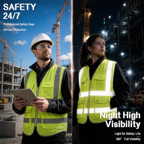 XIAKE Reflective Safety Vest for Men & Women High Visibility Class 2 Vest - Image 5